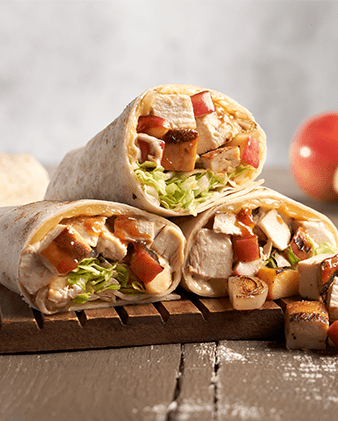 Apple Barbecue Chicken Wrap Served